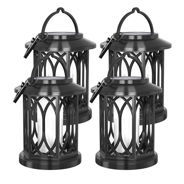 Decorative Solar Hanging Lantern With Metal Lattice Panels Kalsten