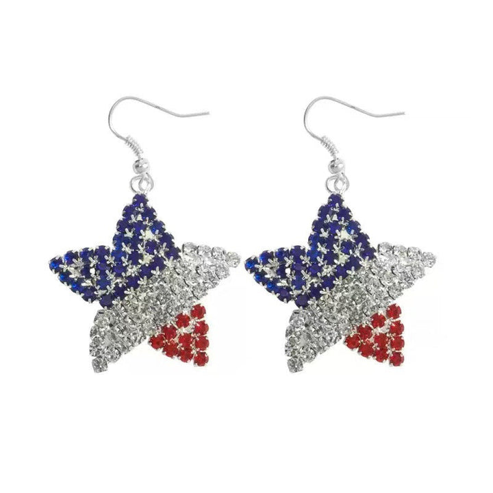 Women's heart-shaped rhinestone statement earrings with multi-row crystal embellishments and fishhook closure Kalsten