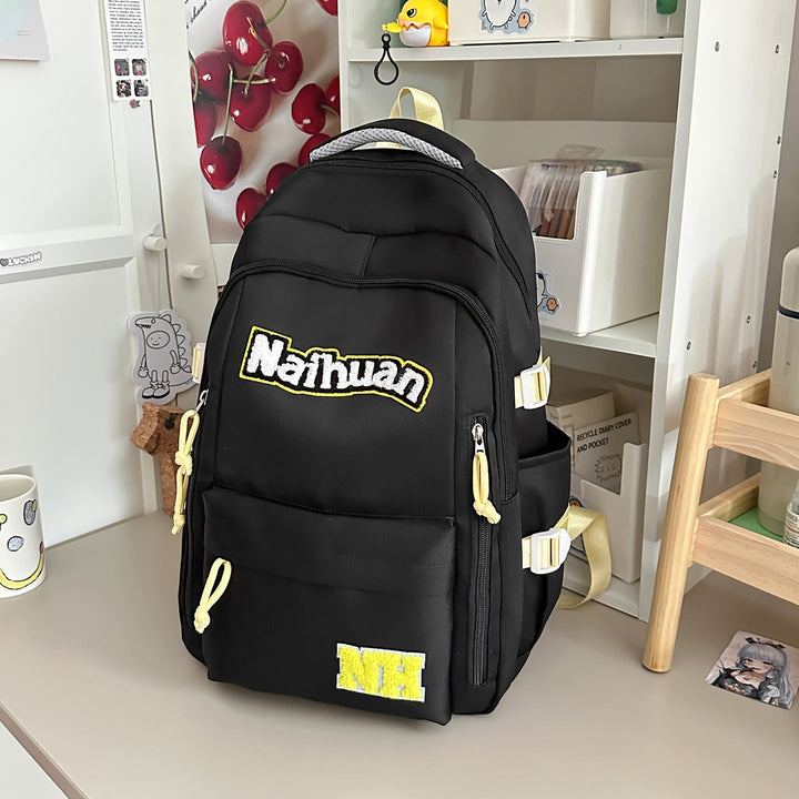 Versatile Embroidered School Backpack