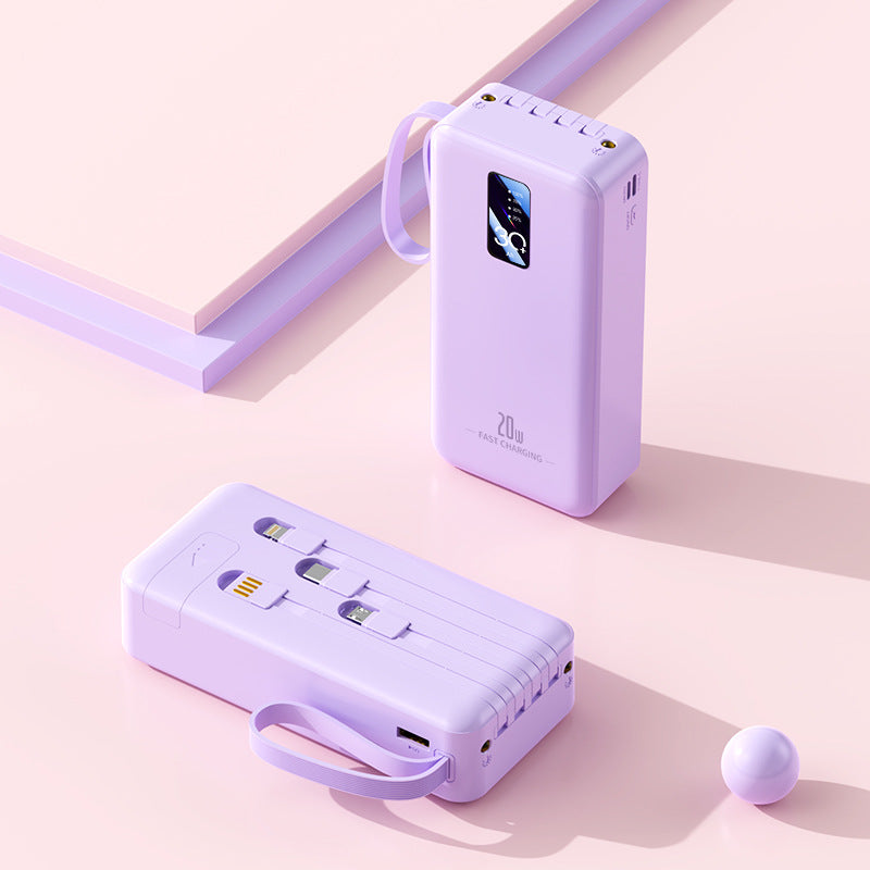 portable fast-charging power bank with integrated charging cables Kalsten