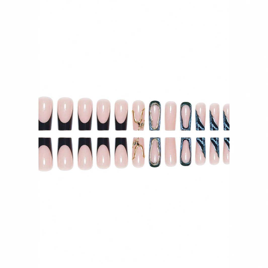 Designer Geometric Press-On Nail Art Kalsten