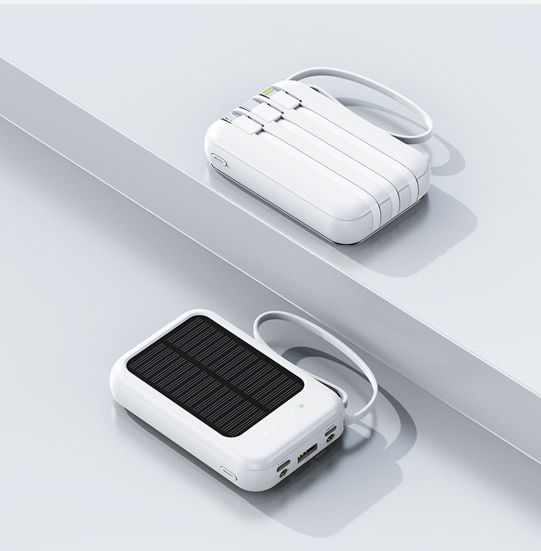Portable Solar Power Bank with rugged design and integrated charging cable Kalsten