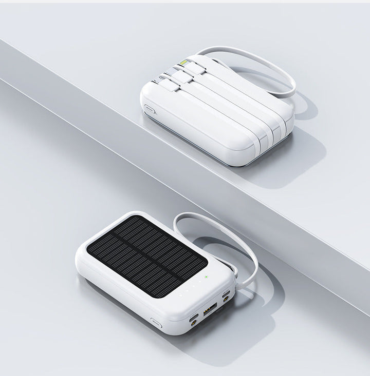 Portable Solar Power Bank with rugged design and integrated charging cable Kalsten