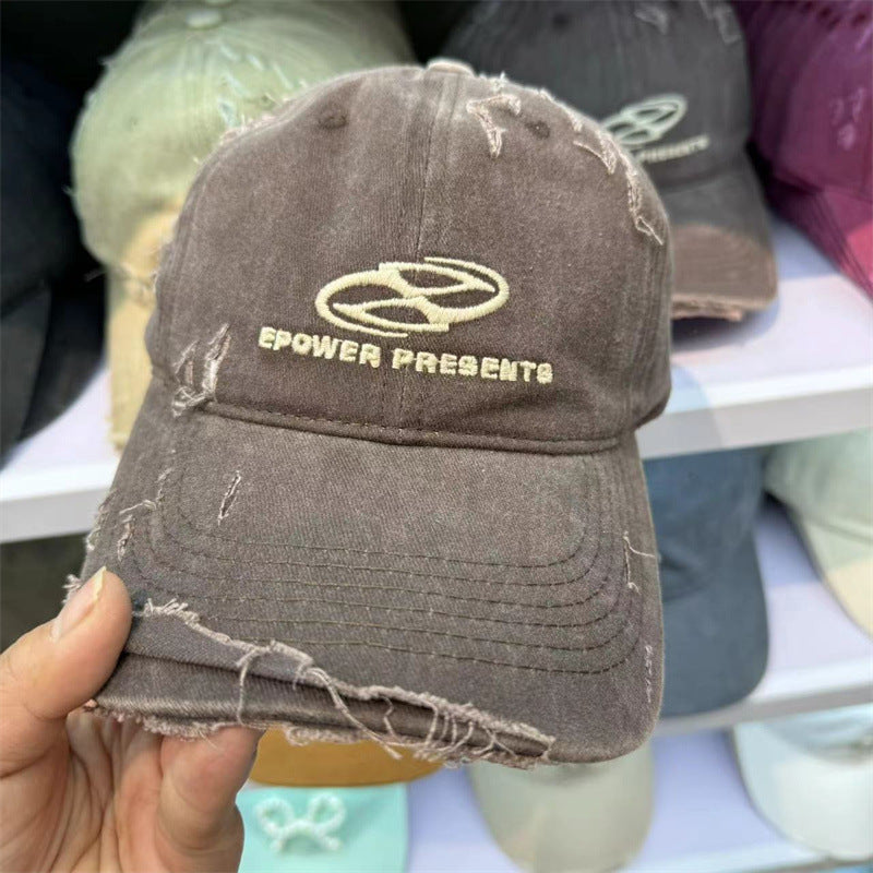 Unisex Distressed Cotton Baseball Cap Kalsten