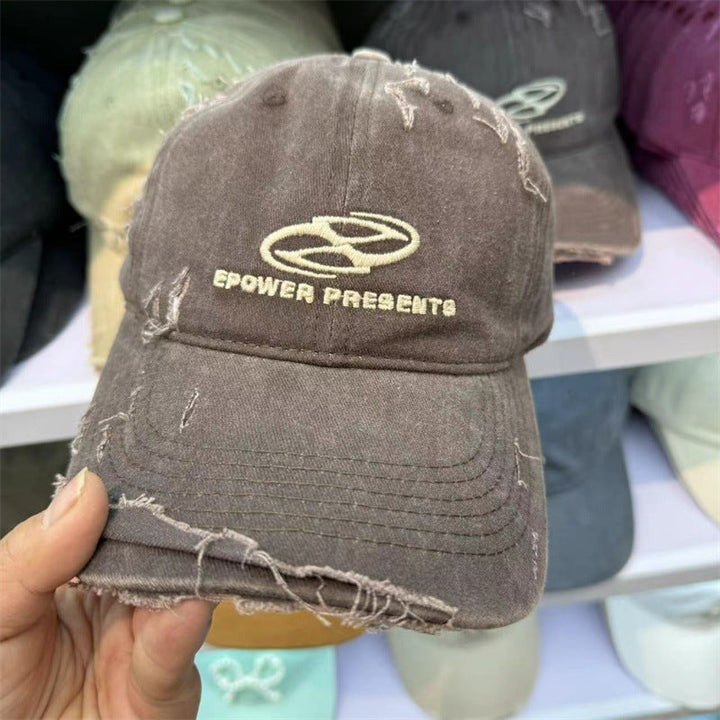 Unisex Distressed Cotton Baseball Cap Kalsten