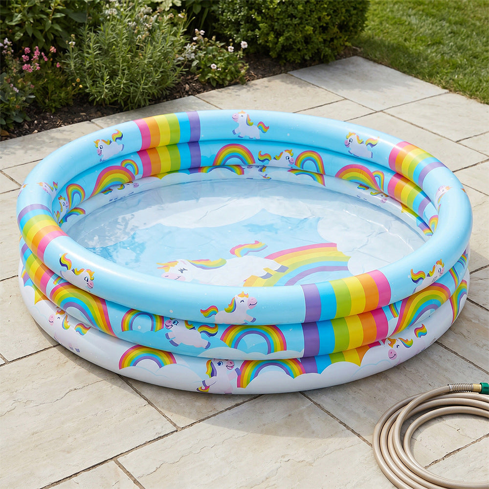 Unisex Inflatable Children's Swimming Pool with Unicorn Motif Brehn