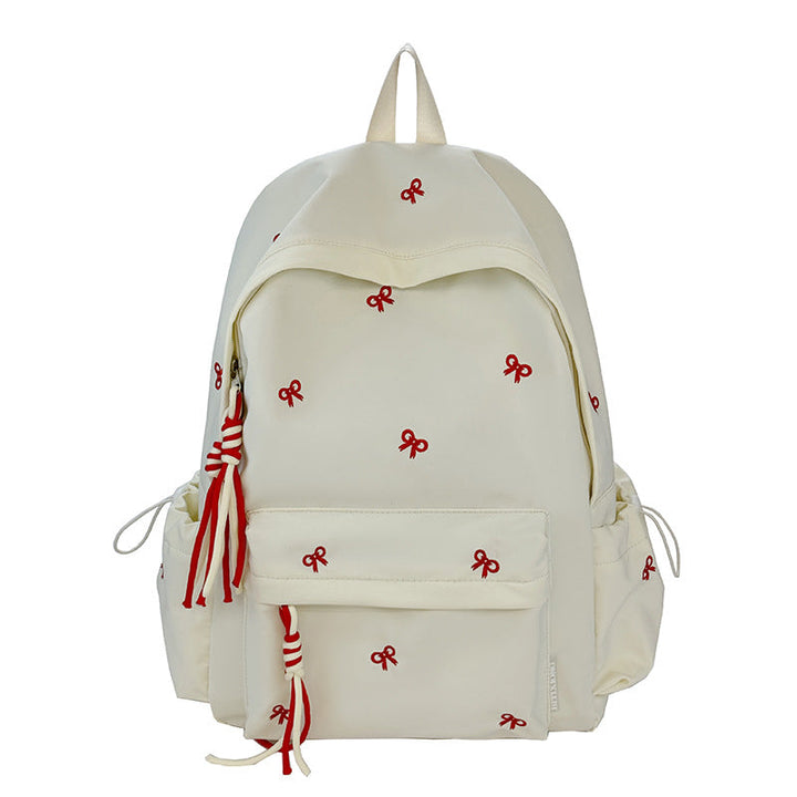 Backpack with Charming Bow Design and Practical Compartments Kalsten