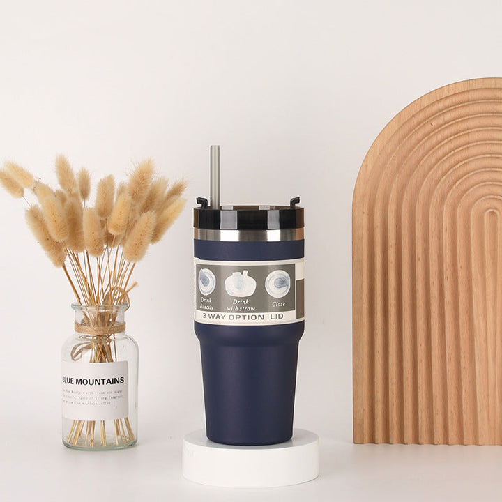 Unisex Insulated Drinking Cup with Integrated Straw Kalsten