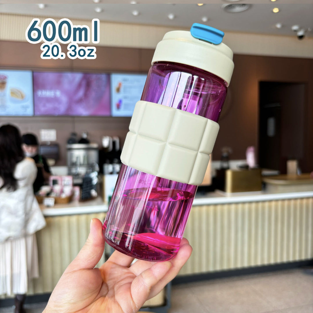 Women's transparent drinking bottle with non-slip silicone coating Kalsten
