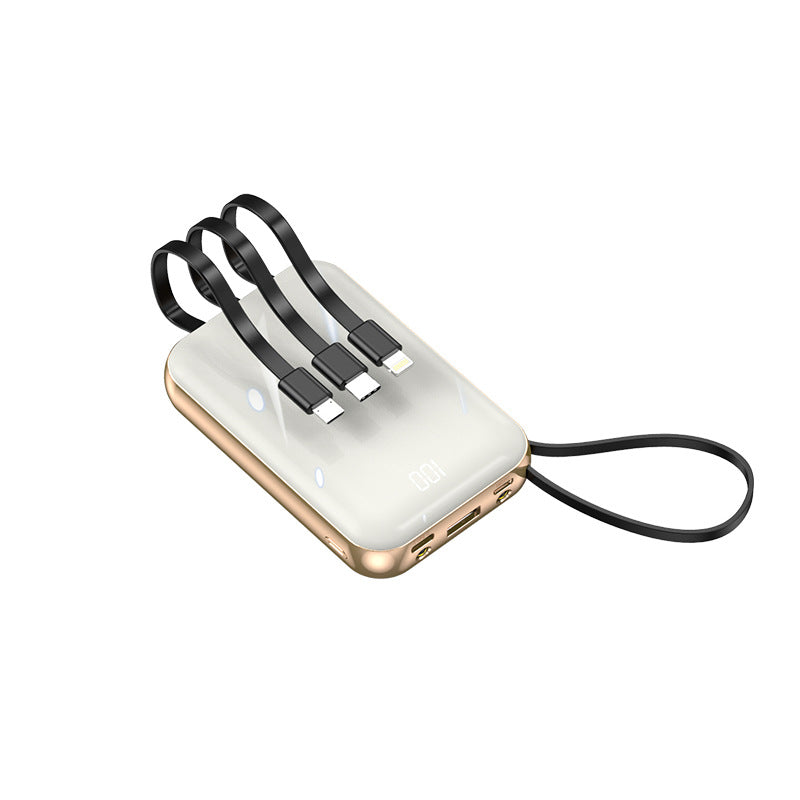 Portable power bank with integrated charging cables and digital charging display Kalsten