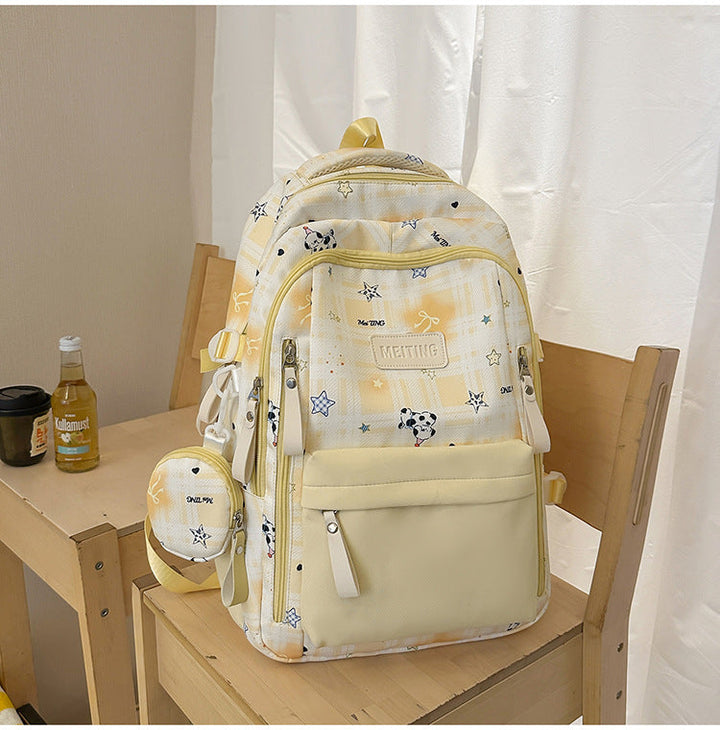 Multi-Functional Plaid School Backpack