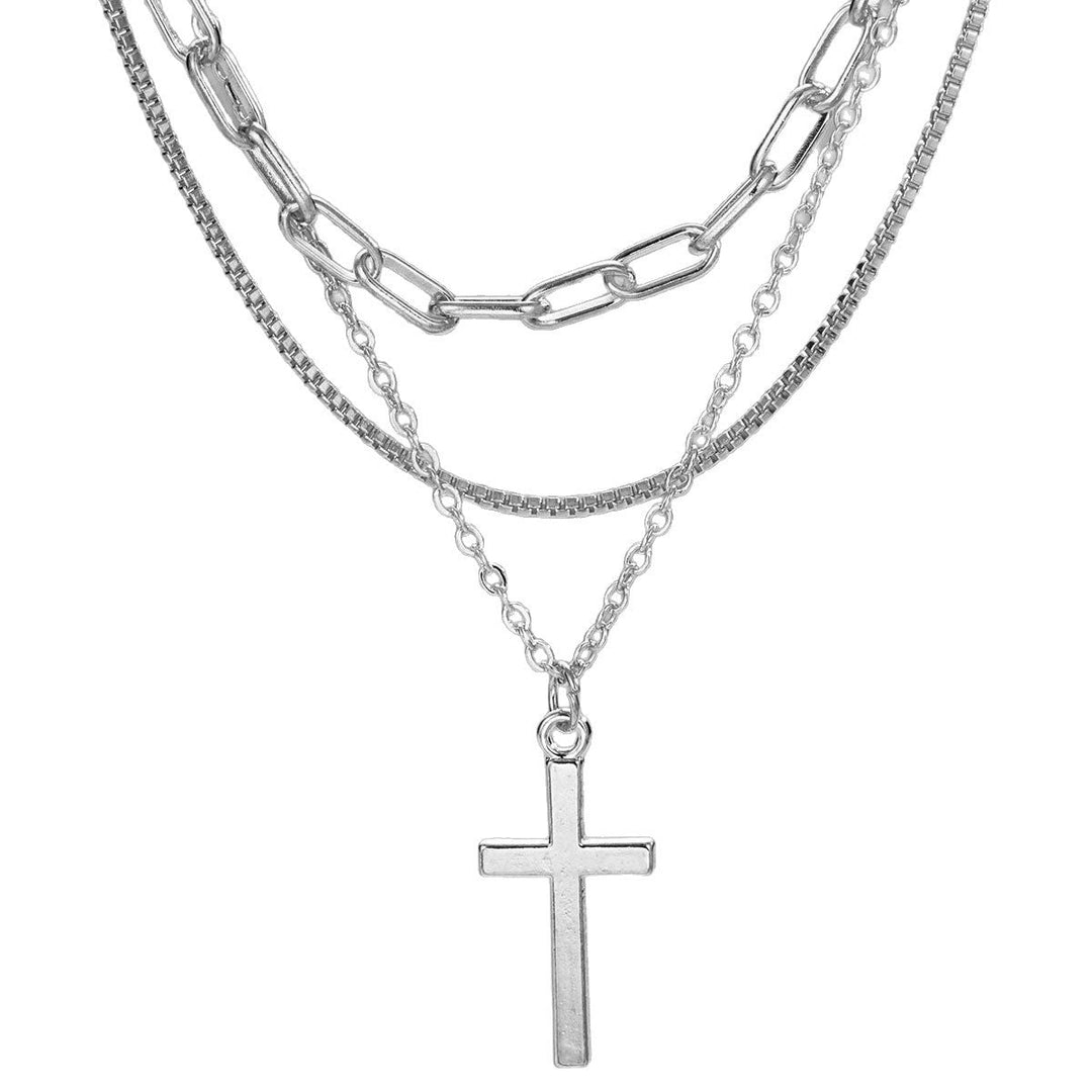 Multi-Layered Cross Pendant Necklace Kalsten