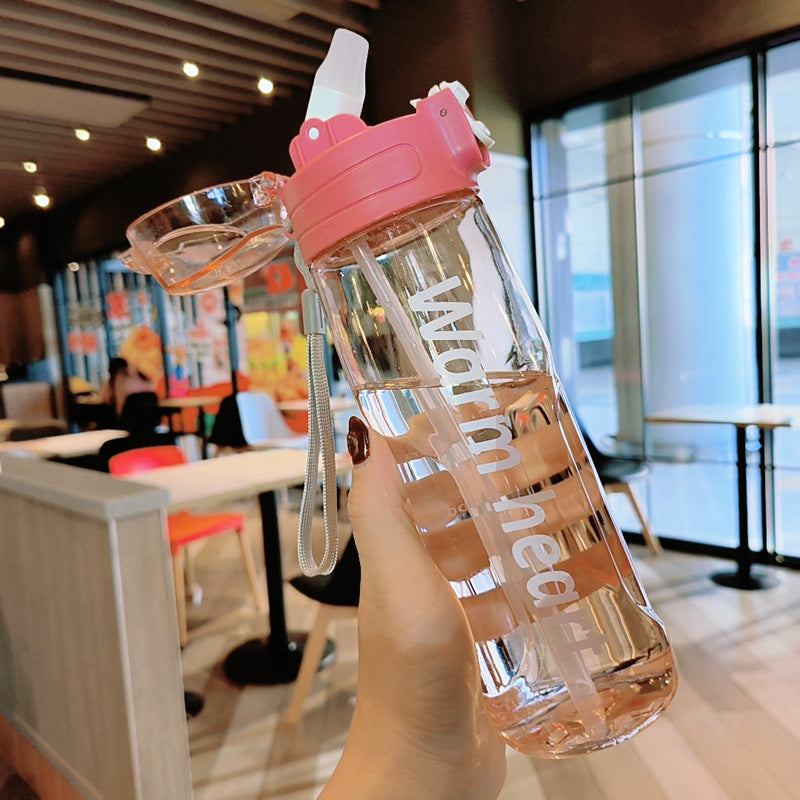 Women Transparent Water Bottle with Ergonomic Lid Kalsten