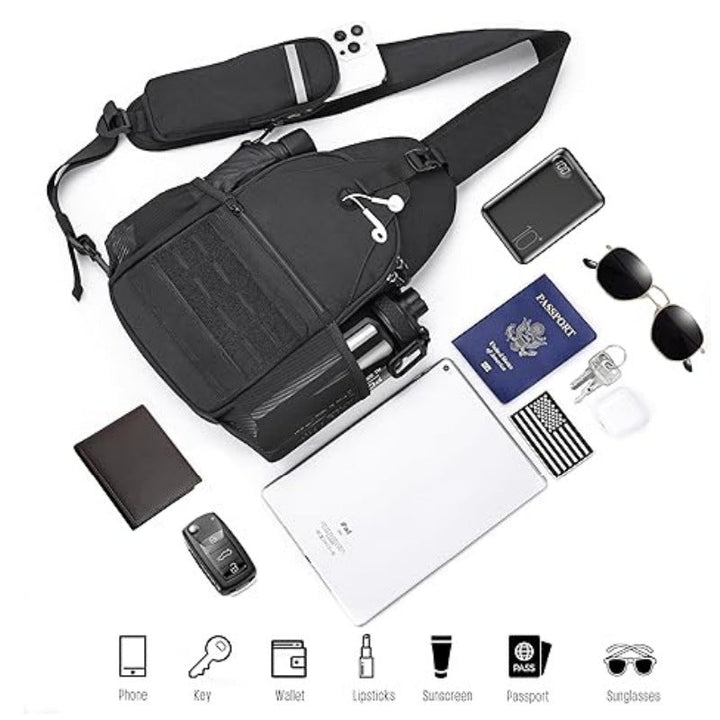 More ergonomic sling backpack with multiple compartments and practical holders Kalsten