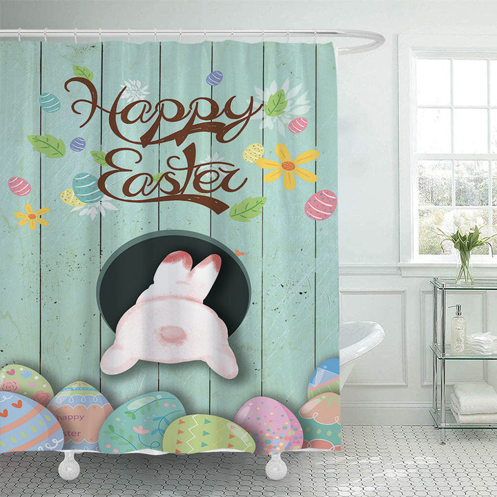 Whimsical Bunny Print Shower Curtain Kalsten