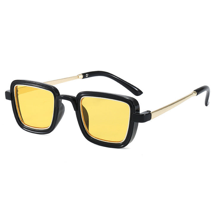 Women's square sunglasses with transparent frame and gold accents Kalsten