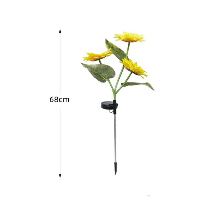 Lifelike Sunflower LED Garden Stake With Dusk-To-Dawn Sensor And Weatherproof Ground Spike Kalsten