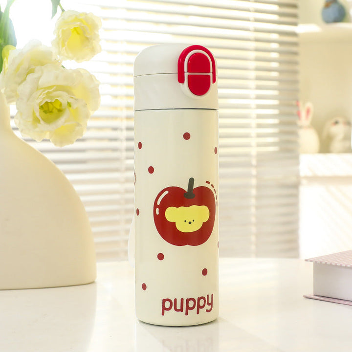 Ladies Insulated Water Bottle with Cheerful Apple Design Kalsten