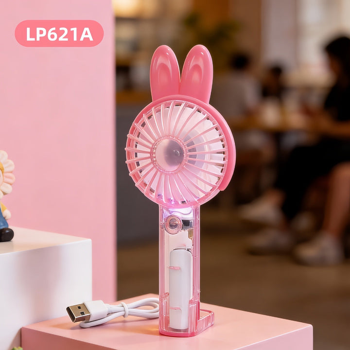 Women Portable Mini Fan with LED Lighting and Convenient USB Connection Kalsten