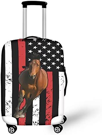 Unisex nano elastic suitcase cover with horse and sunflower motif, stretchable stretch protection for hard shell trolley with zipper Kalsten