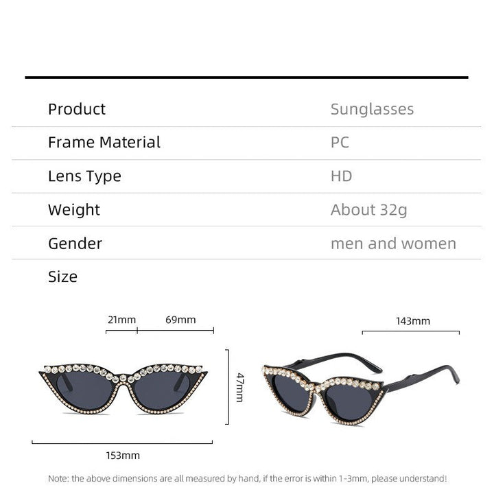 Women's extravagant cat-eye sunglasses with glamorous crystal embellishments Kalsten