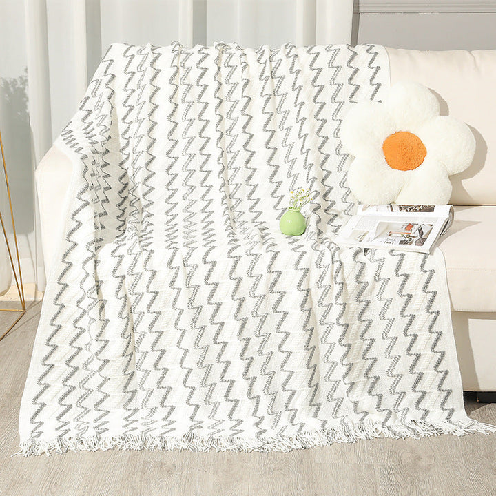 Women's Decorative Zigzag Knit Blanket Kalsten