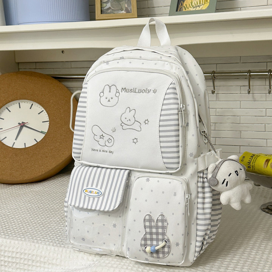 Cute Character-Themed Fabric School Backpack