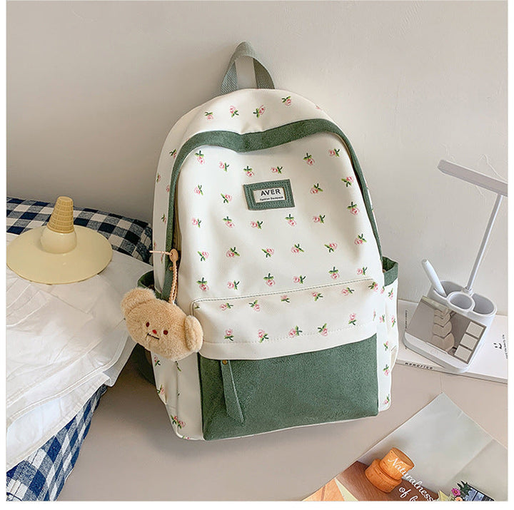Floral Print Casual School Backpack