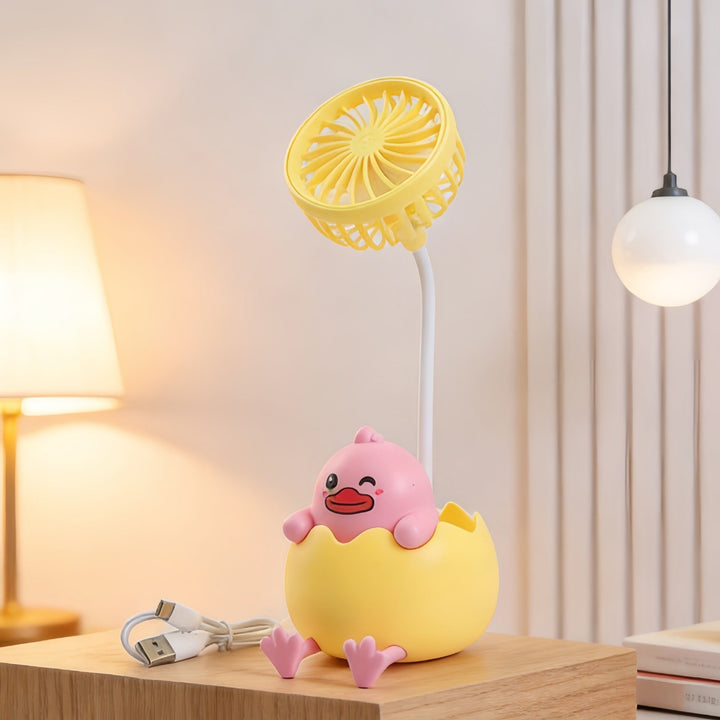 Ladies table lamp with integrated fan and toy design Kalsten