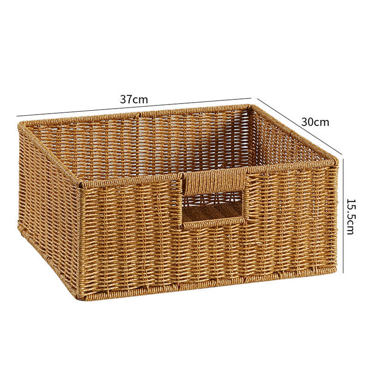 Handwoven Rectangular Storage Basket with Cut-Out Handles Kalsten