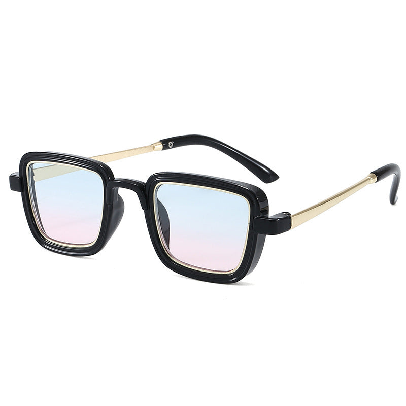 Women's square sunglasses with transparent frame and gold accents Kalsten