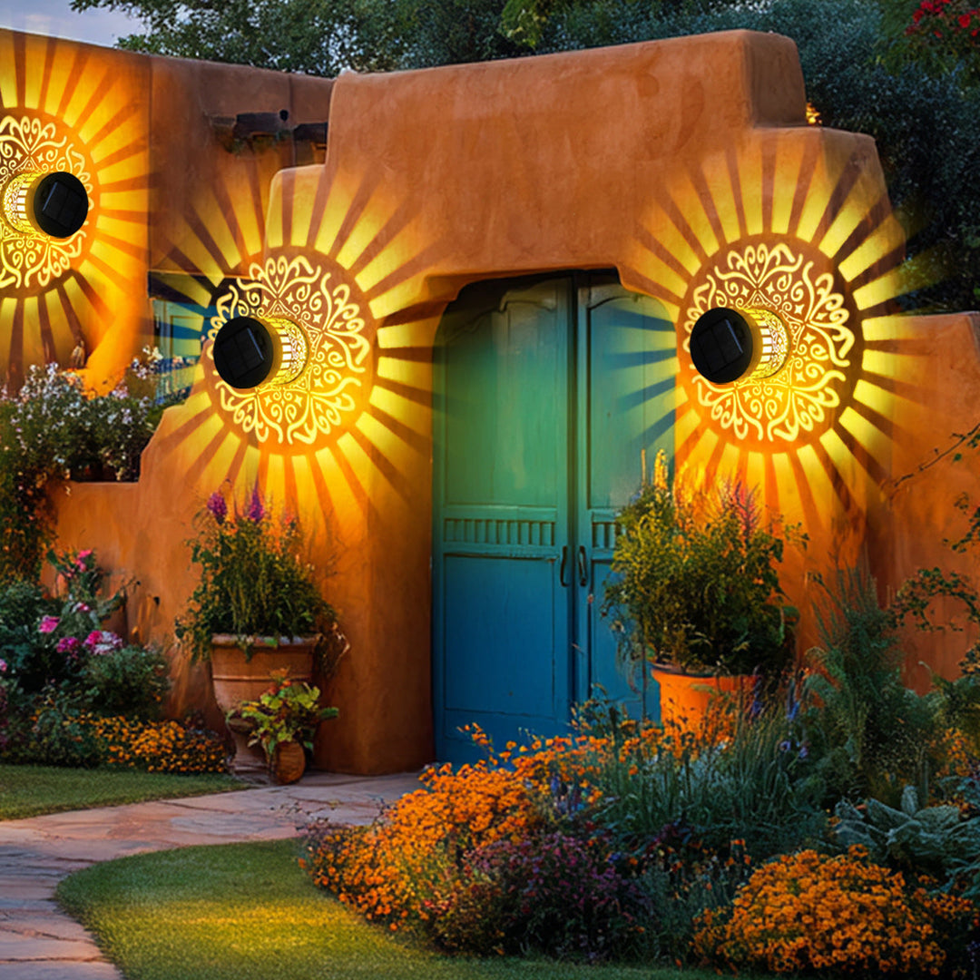Solar Projection Garden Light With Decorative Floral Pattern And Dusk-To-Dawn Sensor Kalsten