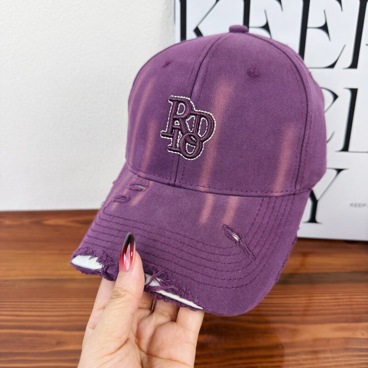 Women's Distressed Classic Cotton Baseball Cap Kalsten