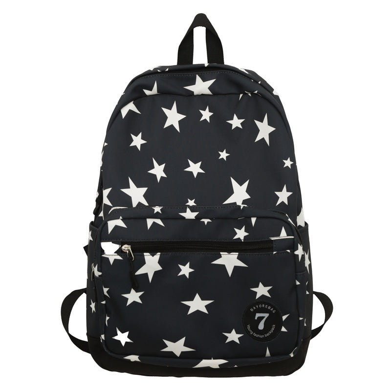 Star Print Casual School Backpack Kalsten