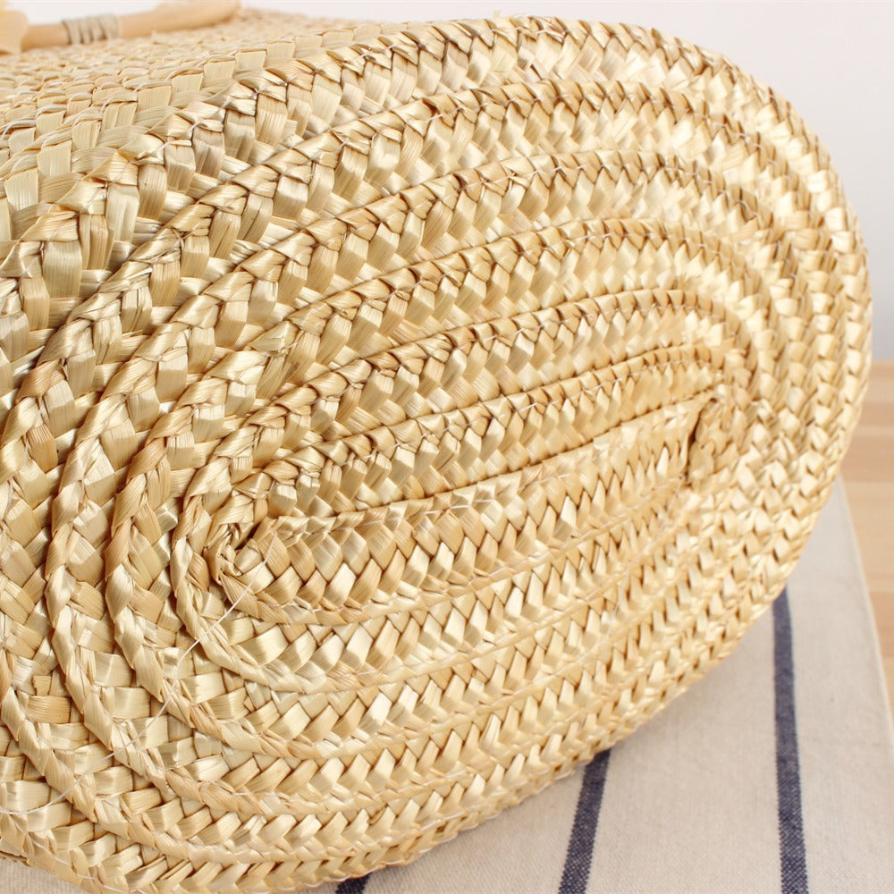 Braided straw bag with floral accent Kalsten