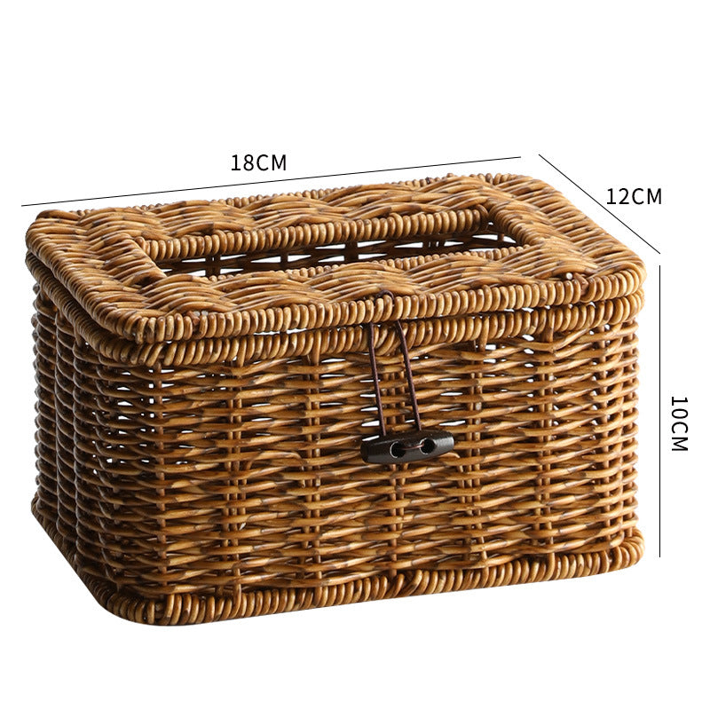 Handmade Wicker Storage Box with Lid Kalsten