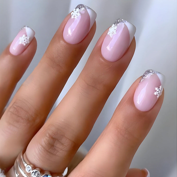 Elegant artificial nails with snowflake design Kalsten
