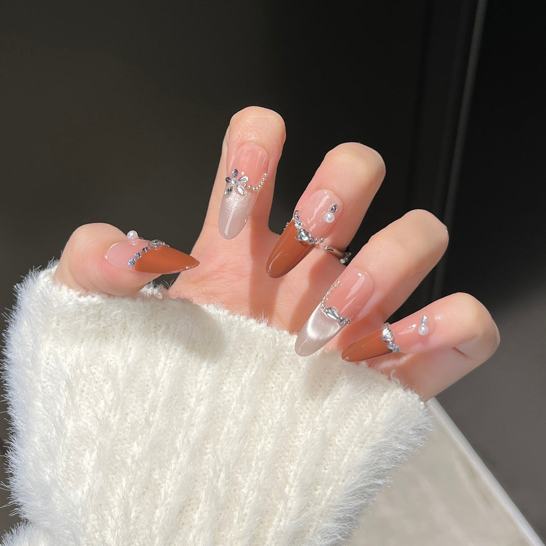 Premium Rhinestone-Embellished Nail Art Extensions Kalsten