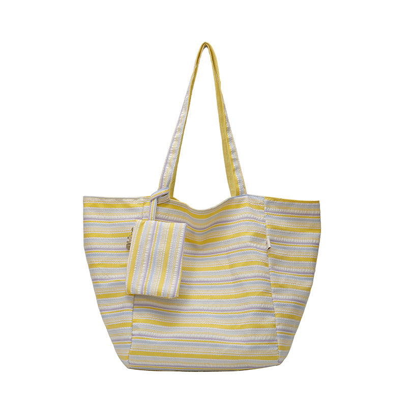 Spacious Wave Stripe Shopping Bag Kalsten