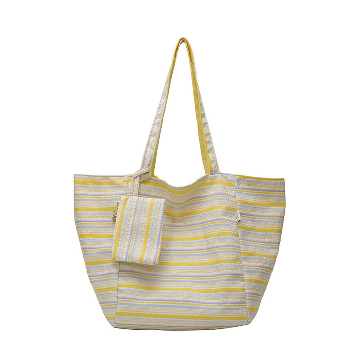 Spacious Wave Stripe Shopping Bag Kalsten