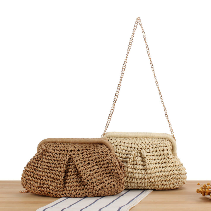 Handbag with Elegant Woven Design and High-Quality Chain Decoration Kalsten