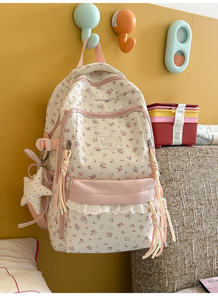 Floral Print School Backpack