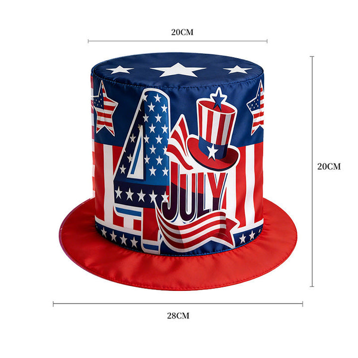 Unisex nano patriotic party top hat with Independence Day motif and lightweight polyester construction One size Kalsten
