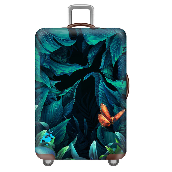 Unisex non-elastic suitcase cover with tropical leaf pattern, stretch protective cover for hard shell and soft case Kalsten