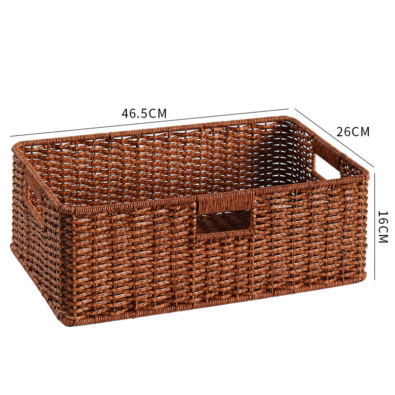 Large Woven Storage Bin with Ergonomic Cutout Handles Kalsten