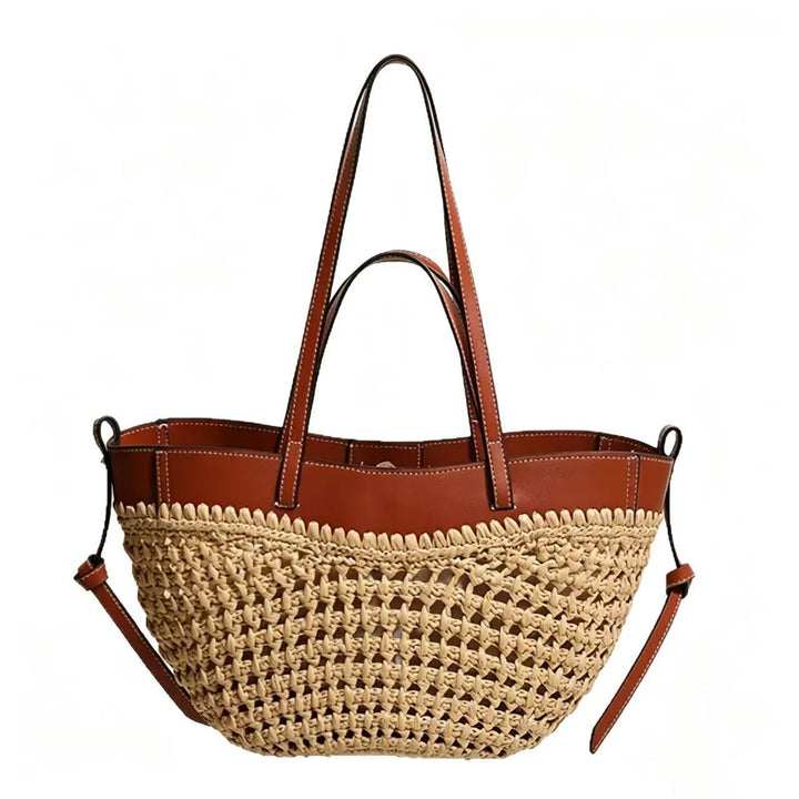 Braided shopping bag with high-quality leather trim Kalsten