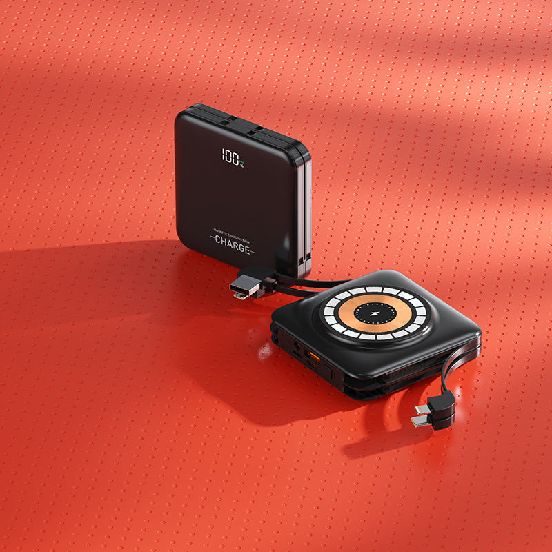 Compact power bank with integrated charging cables Kalsten