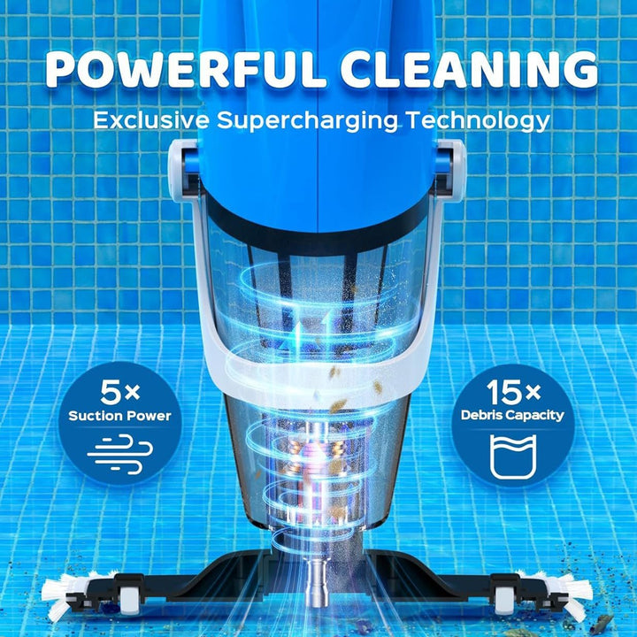 Advanced robotic pool vacuum with cyclonic suction and high debris capacity Kalsten