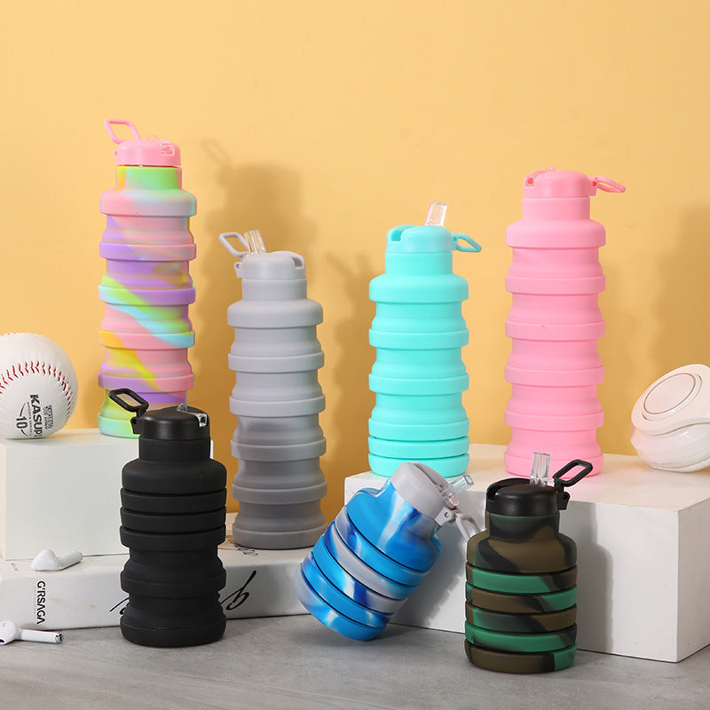 Women flexible silicone drinking bottle with integrated folding function Kalsten