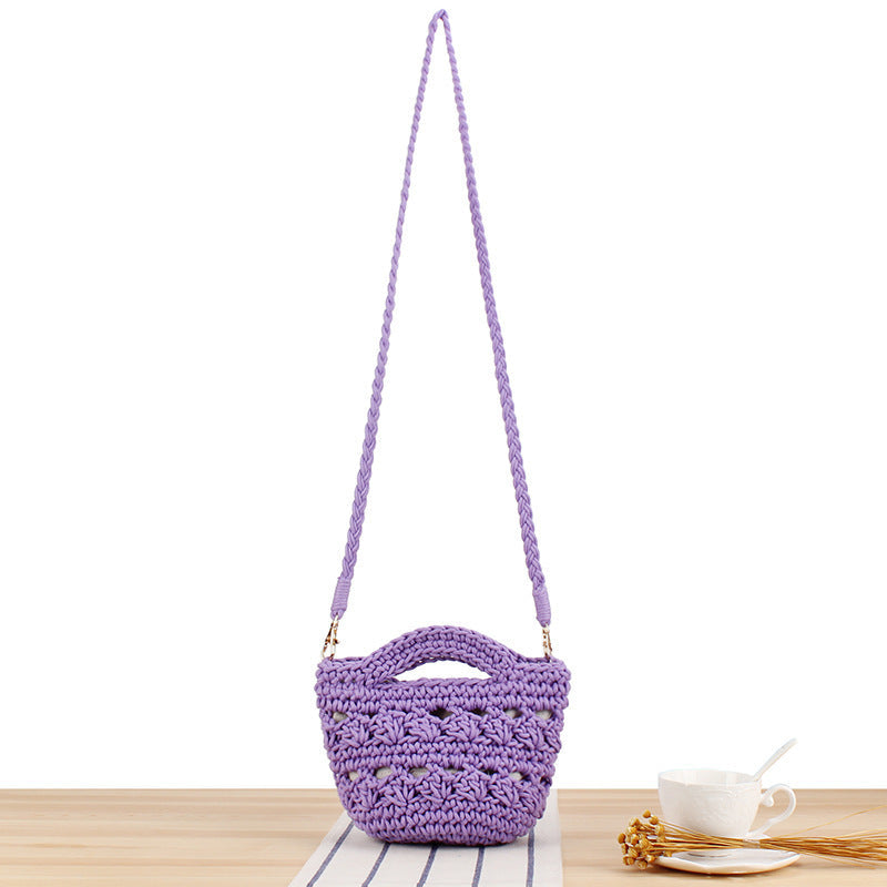Playful macrame shoulder bag with braided handle Kalsten